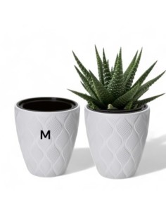 Vaso rotondo con onde 3D M Ø29 × 32 cm, 15,5 L – Bianco | Töpferkönig