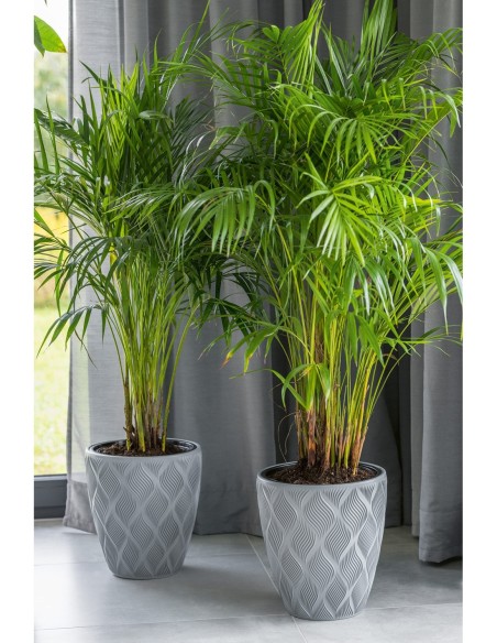 Bloempot rond 3D-golven M Ø29 × 32 cm, 15,5 L – Wit | Töpferkönig