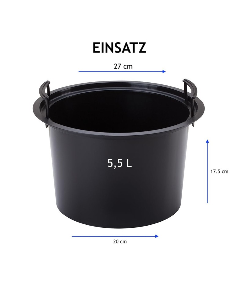 Pot haut rond ondulé 3D XL Ø29 × 48 cm, 24 L – Gris | Töpferkönig