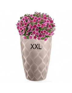 Pot haut rond ondulé 3D XXL Ø39 × 58 cm, 51 L – Taupe | Töpferkönig