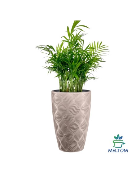 Macetero redondo con ondas 3D XXL alto Ø39 × 58 cm, 51 L – Topo | Töpferkönig