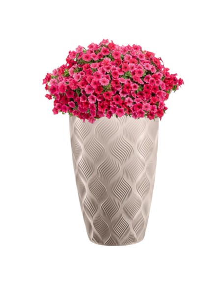 Macetero redondo con ondas 3D XXL alto Ø39 × 58 cm, 51 L – Topo | Töpferkönig