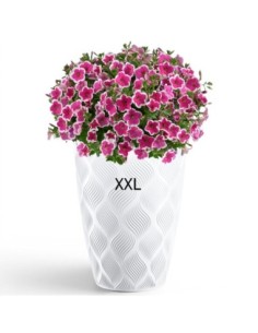 Macetero redondo con ondas 3D XXL alto Ø39 × 58 cm, 51 L – Blanco | Töpferkönig