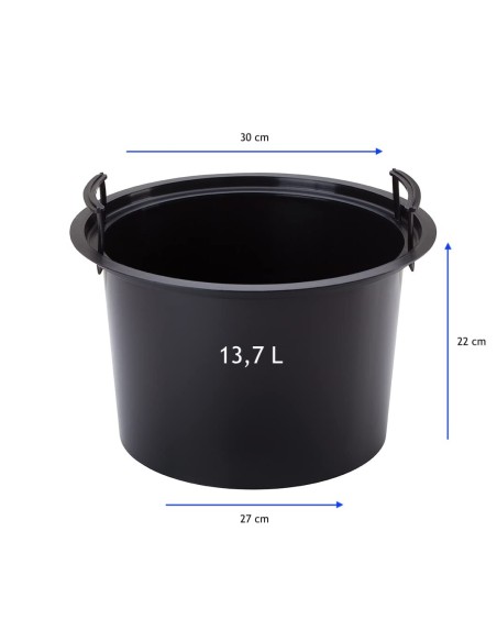 Plantenbak rond hoog Ø39 × 58 cm ruitreliëf met bewateringssysteem, 51 L – Grijs | Töpferkönig