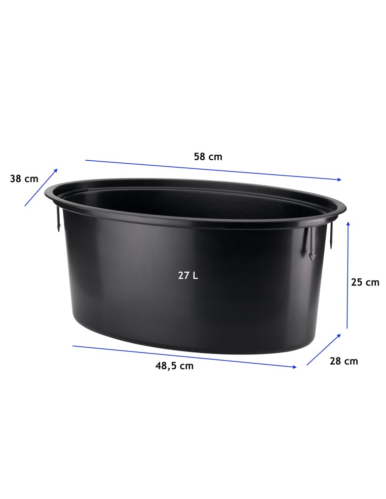 Pot haut ovale 59 × 40 × 60 cm à relief 3D, 85 L – Blanc | Töpferkönig