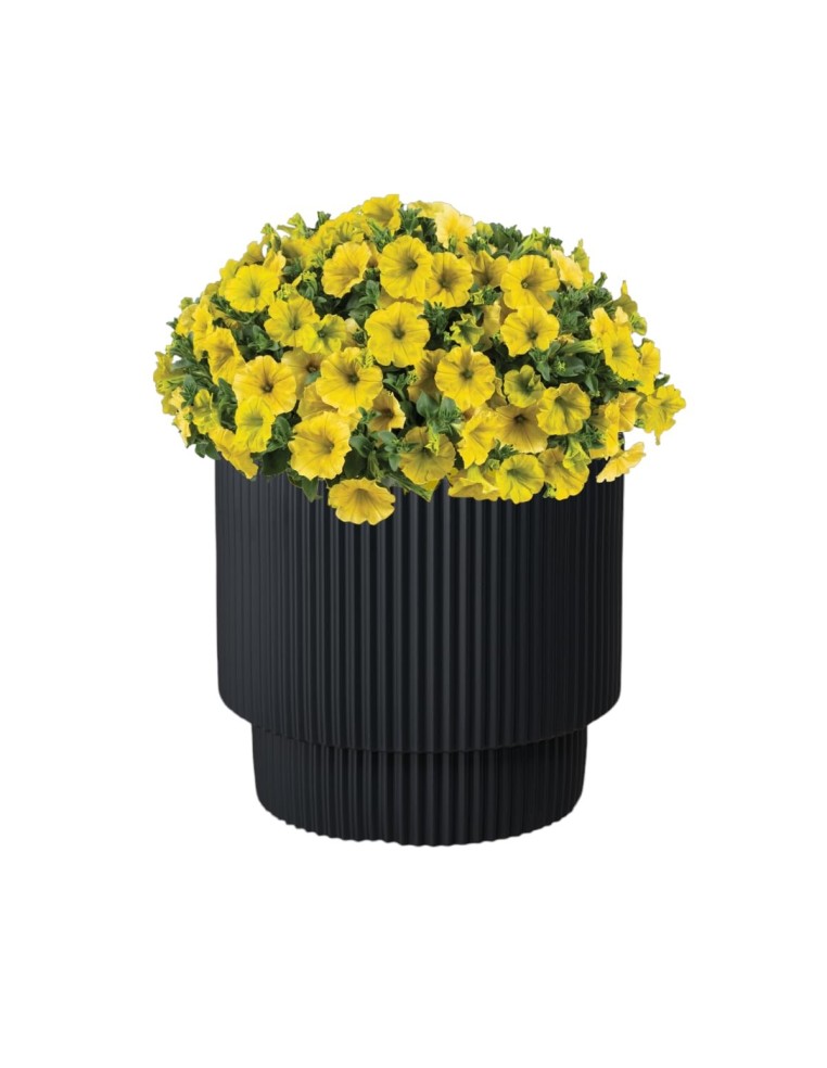 Blumenkübel rund Ø30 × 28 cm Gerillt, 17 L – Anthrazit | Töpferkönig