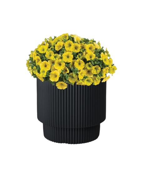Fioriera rotonda Ø30 × 28 cm rigata, 17 L – Antracite | Töpferkönig