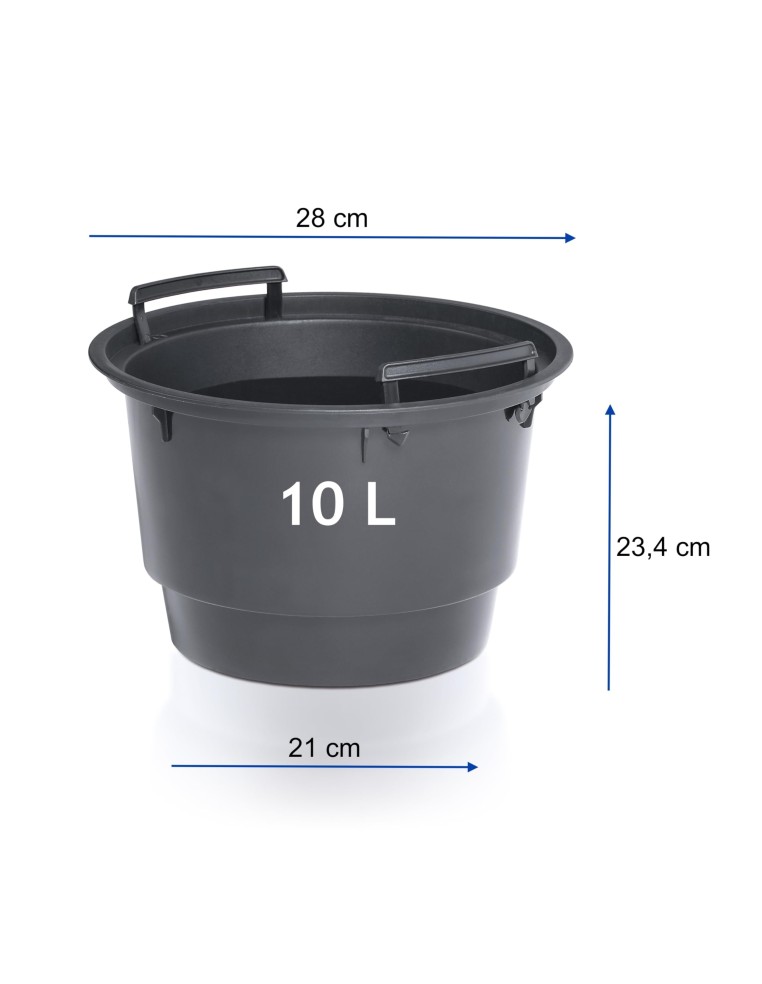 Macetero redondo Ø30 × 28 cm estriado, 17 L – Antracita | Töpferkönig