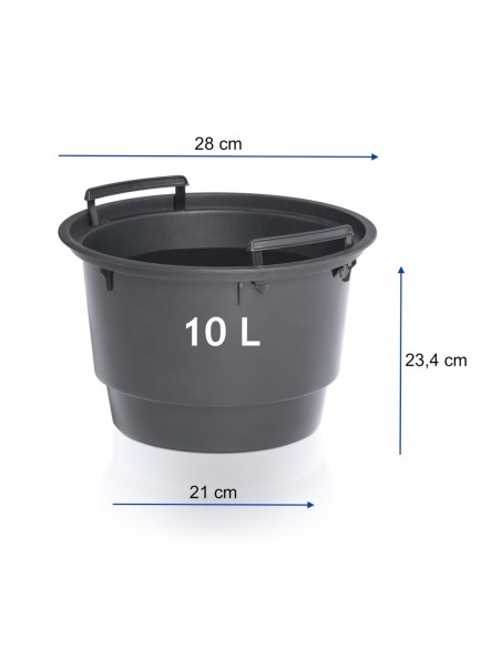 Macetero redondo Ø30 × 28 cm estriado, 17 L – Antracita | Töpferkönig