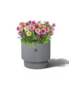 Pot rond Ø30 × 28 cm strié, 17 L – Gris | Töpferkönig
