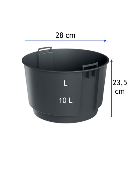 Blumenkübel rund Ø30 × 28 cm Gerillt, 17 L – Grau | Töpferkönig