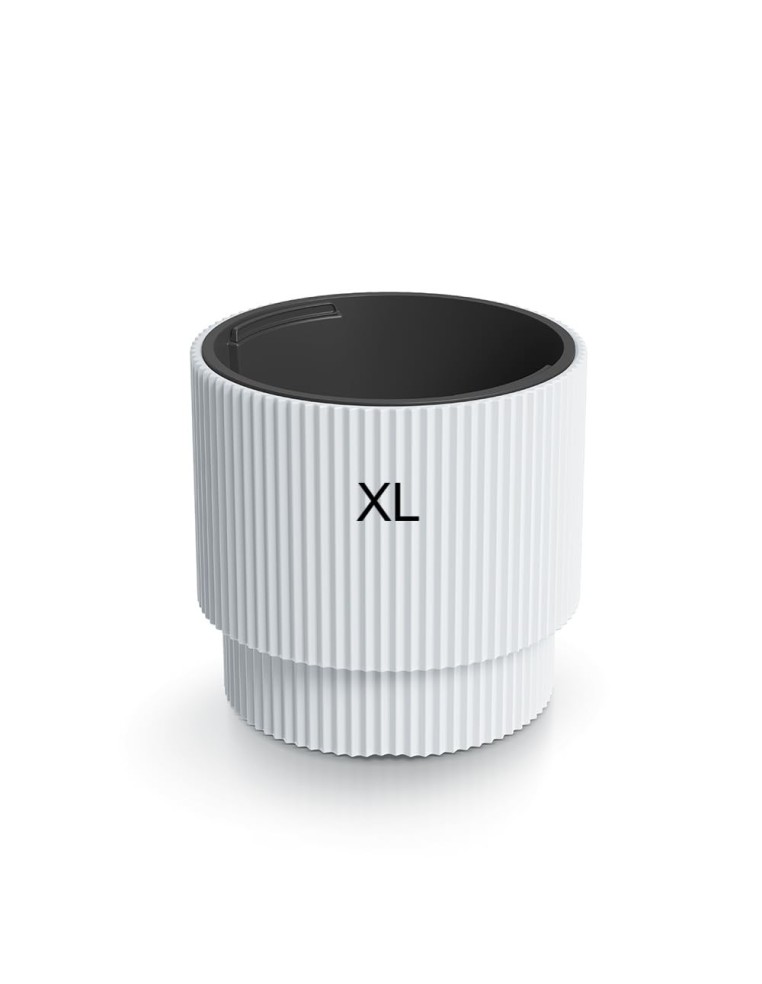 Plantenbak rond Ø30 × 28 cm geribbeld, 17 L – Wit | Töpferkönig