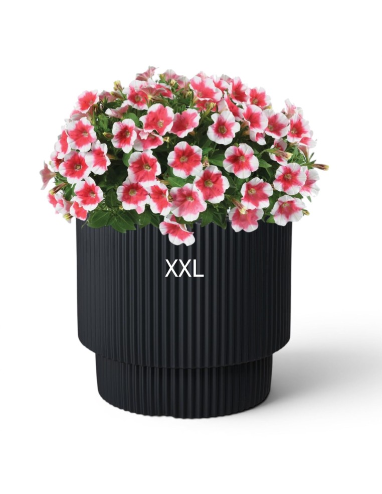 Pot rond Ø40 × 37 cm strié, 38 L – Anthracite | Töpferkönig