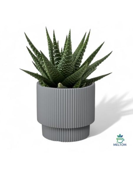 Blumenkübel rund Ø40 × 37 cm Gerillt, 38 L – Grau | Töpferkönig