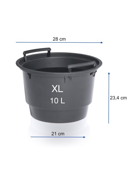 Pot rond Ø30 × 28 cm strié avec système d'arrosage, 17 L – Blanc | Töpferkönig