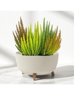 Cuenco para plantas redondo estriado L Ø40 × 25 cm, 21 L – Blanco algodón | Töpferkönig 2