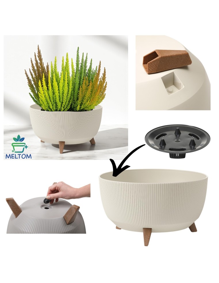 Vasque ronde rainurée L Ø40 × 25 cm, 21 L – Coton | Töpferkönig