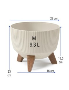 Pflanzschale rund gerillt M Ø29 × 23 cm, 9,3 L – Baumwolle | Töpferkönig 2