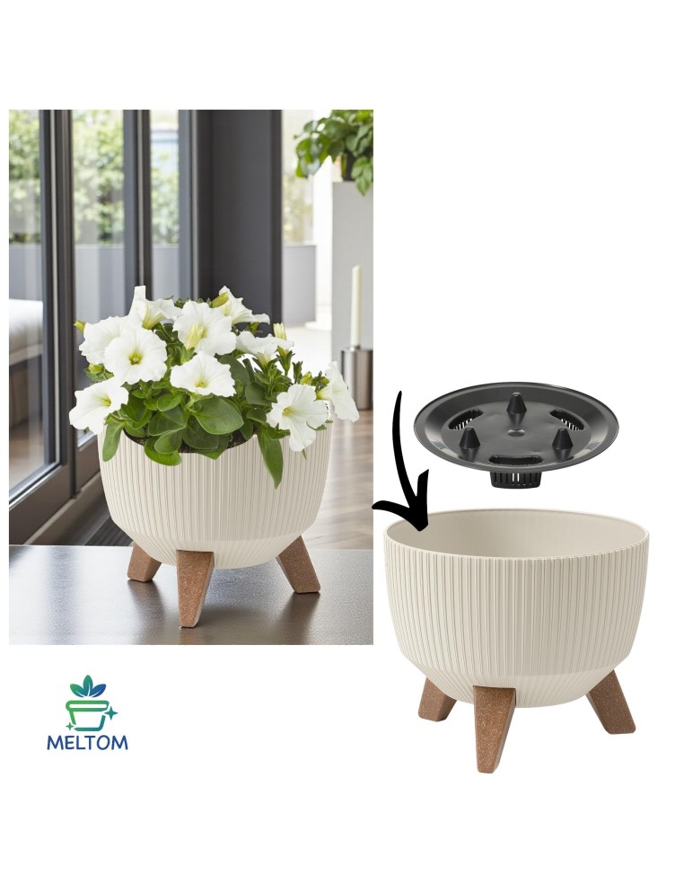 Vasque ronde rainurée M Ø29 × 23 cm, 9,3 L – Coton | Töpferkönig