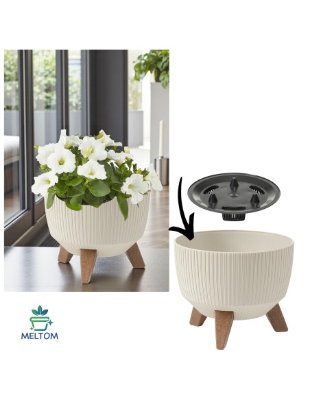 Vasque ronde rainurée M Ø29 × 23 cm, 9,3 L – Coton | Töpferkönig