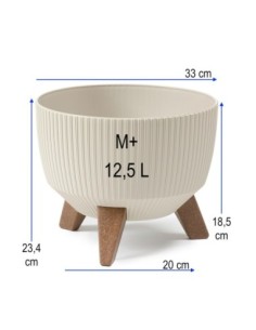 Vasque ronde rainurée M+ Ø33 × 23 cm, 12,4 L – Coton | Töpferkönig 2