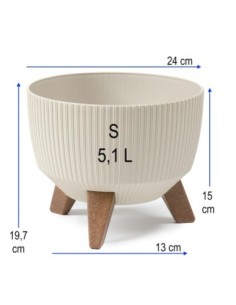 Vasque ronde rainurée S Ø24 × 20 cm, 5,1 L – Coton | Töpferkönig 2