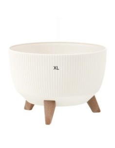 Vasque ronde rainurée XL Ø47 × 27 cm, 31,5 L – Crème | Töpferkönig