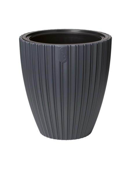 Bloempot rond ribbellook L Ø39 × 42 cm, 36 L – Antraciet | Töpferkönig