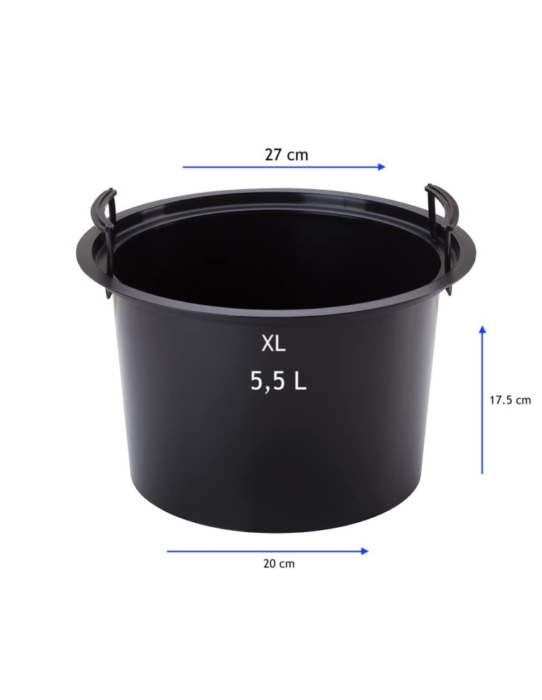 Blumentopf rund Rillenoptik L Ø39 × 42 cm, 36 L – Anthrazit | Töpferkönig