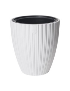 Pot de fleurs rond effet strié L Ø39 × 42 cm, 36 L – Gris | Töpferkönig 2