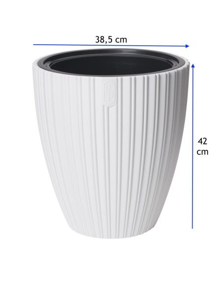 Blumentopf rund Rillenoptik L Ø39 × 42 cm, 36 L – Grau | Töpferkönig