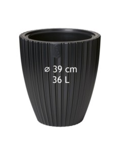Bloempot rond ribbellook L Ø39 × 42 cm, 36 L – Zwart | Töpferkönig