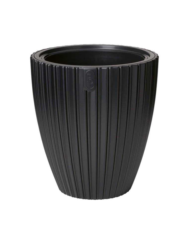 Blumentopf rund Rillenoptik L Ø39 × 42 cm, 36 L – Schwarz | Töpferkönig