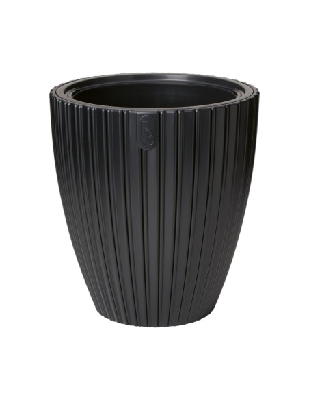 Bloempot rond ribbellook L Ø39 × 42 cm, 36 L – Zwart | Töpferkönig