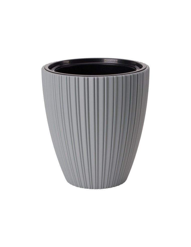 Bloempot rond ribbellook M Ø29 × 32 cm, 15,5 L – Grijs | Töpferkönig