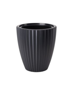 Bloempot rond ribbellook M Ø29 × 32 cm, 15,5 L – Zwart | Töpferkönig 2