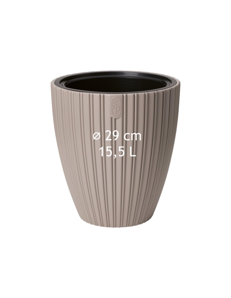 Maceta redonda efecto estriado M Ø29 × 32 cm, 15,5 L – Topo | Töpferkönig