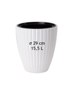 Bloempot rond ribbellook M Ø29 × 32 cm, 15,5 L – Wit | Töpferkönig