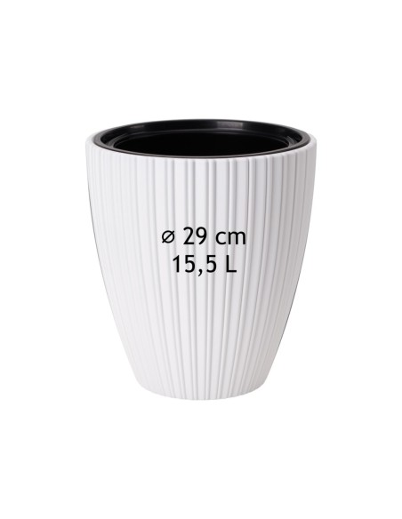 Bloempot rond ribbellook M Ø29 × 32 cm, 15,5 L – Wit | Töpferkönig