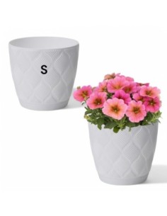 Sierpot rond Ø13 × 12 cm ruitreliëf, 1,8 L – Wit | Töpferkönig