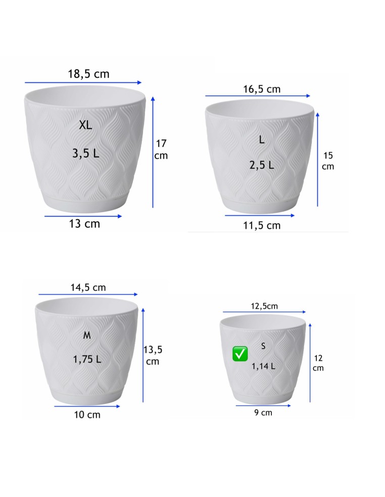 Cubremacetas redondo Ø13 × 12 cm relieve de rombos, 1,8 L – Blanco | Töpferkönig