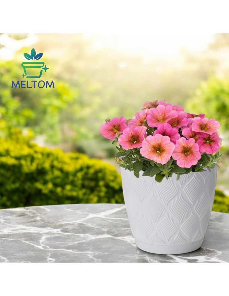 Coprivaso rotondo Ø13 × 12 cm rilievo a rombi, 1,8 L – Bianco | Töpferkönig