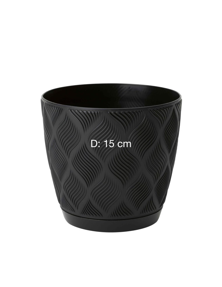 Sierpot rond Ø15 × 14 cm ruitreliëf, 1,8 L – Zwart | Töpferkönig