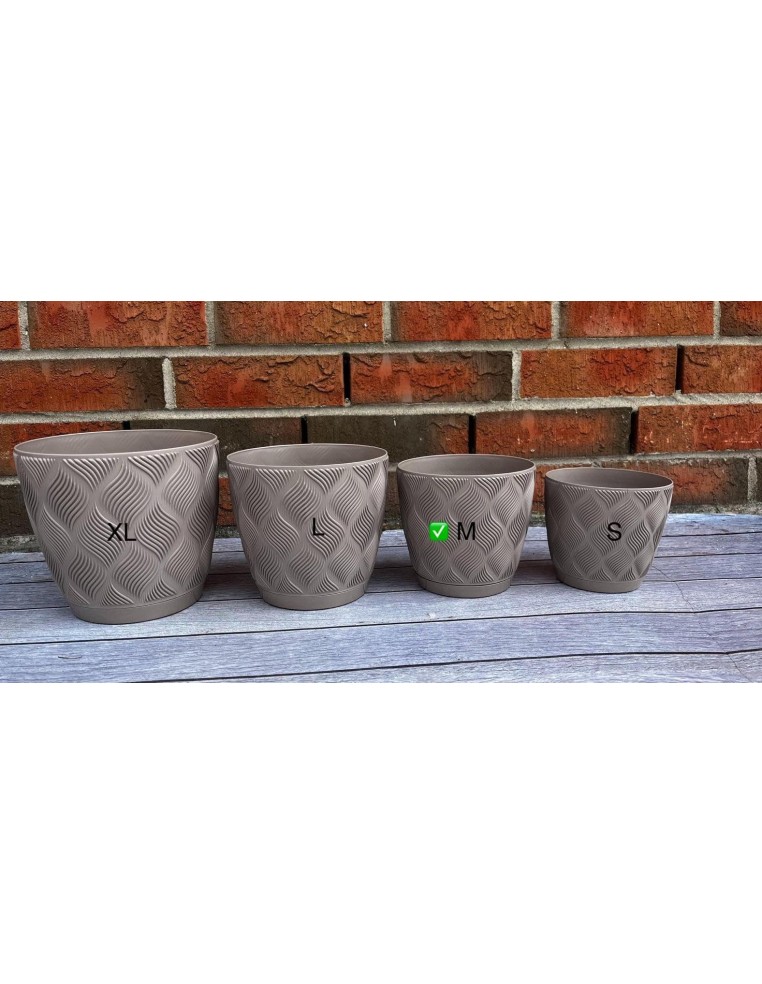 Coprivaso rotondo Ø15 × 14 cm rilievo a rombi, 1,8 L – Tortora | Töpferkönig