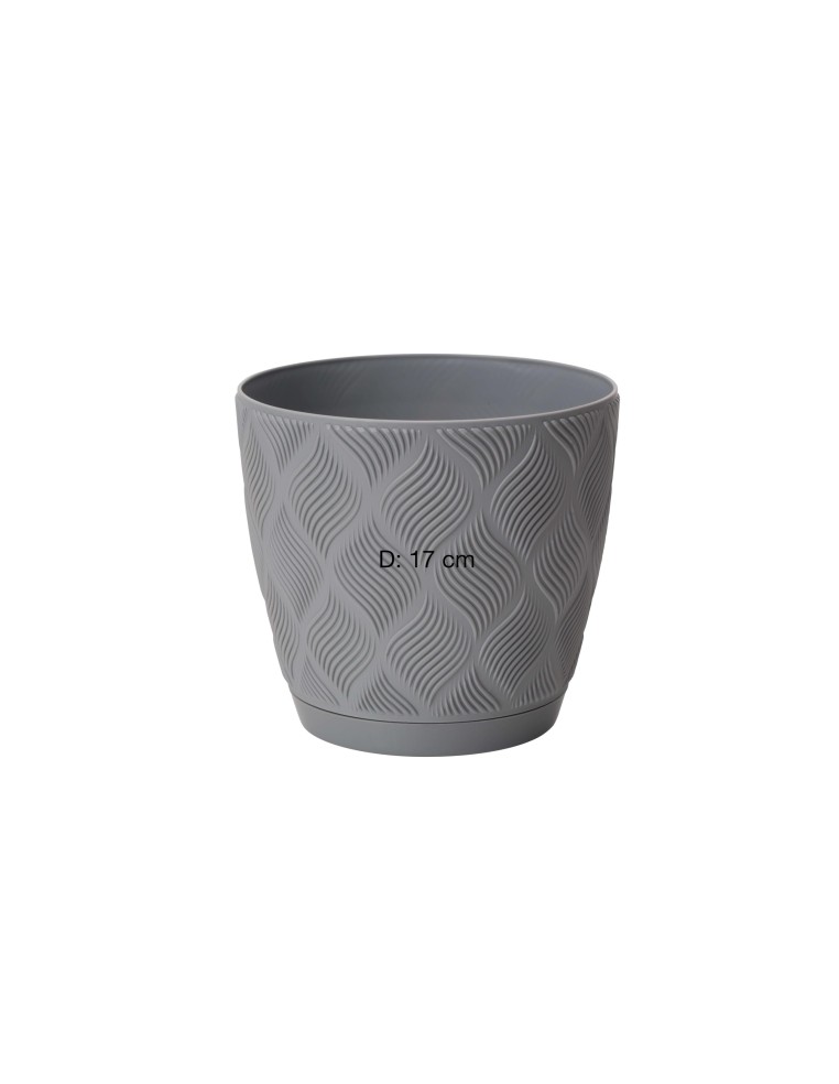Cache-pot rond Ø17 × 15 cm à relief losange, 2,5 L – Gris | Töpferkönig