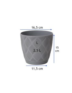 Sierpot rond Ø17 × 15 cm ruitreliëf, 2,5 L – Grijs | Töpferkönig 2