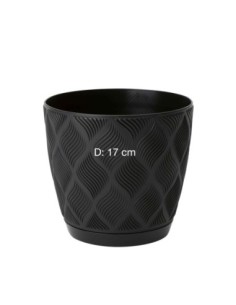 Coprivaso rotondo Ø17 × 15 cm rilievo a rombi, 2,5 L – Nero | Töpferkönig