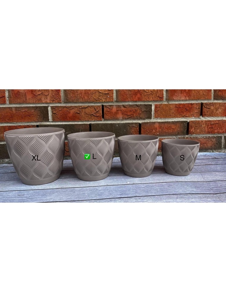Coprivaso rotondo Ø17 × 15 cm rilievo a rombi, 2,5 L – Tortora | Töpferkönig