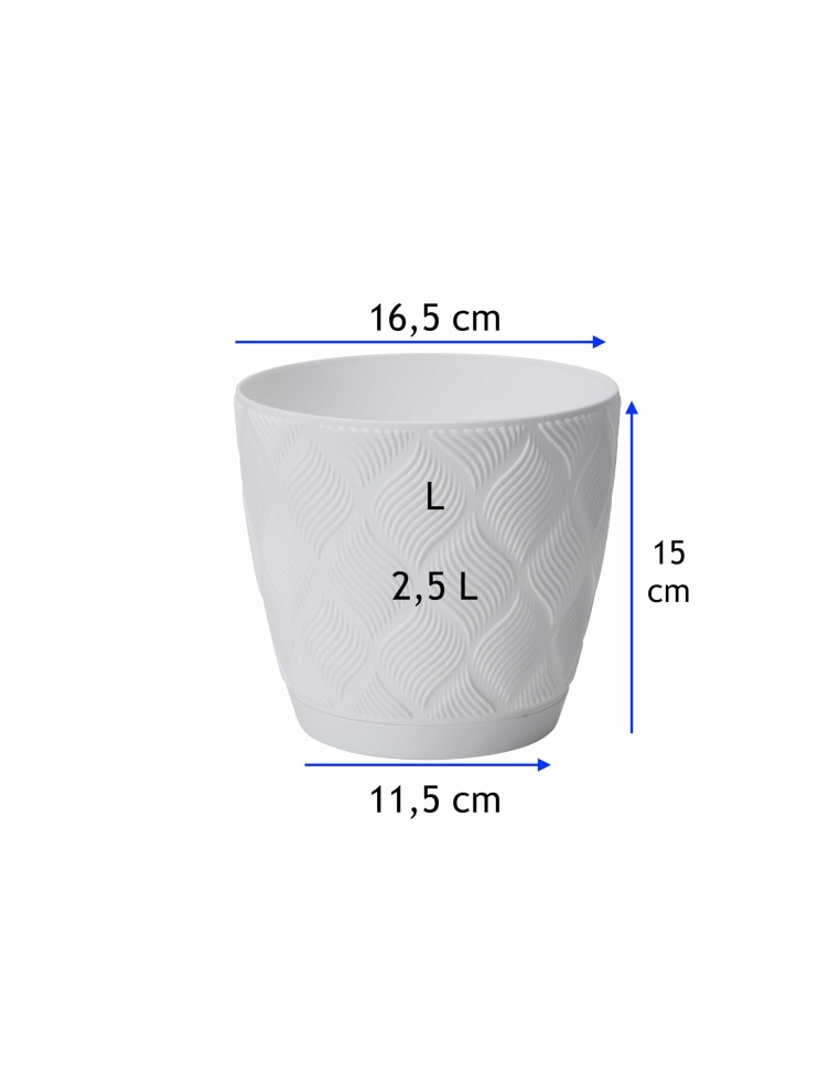 Coprivaso rotondo Ø17 × 15 cm rilievo a rombi, 2,5 L – Bianco | Töpferkönig