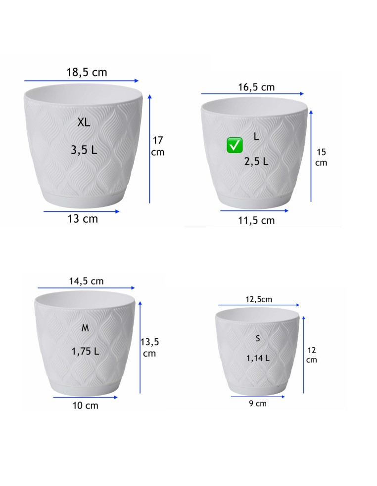 Sierpot rond Ø17 × 15 cm ruitreliëf, 2,5 L – Wit | Töpferkönig